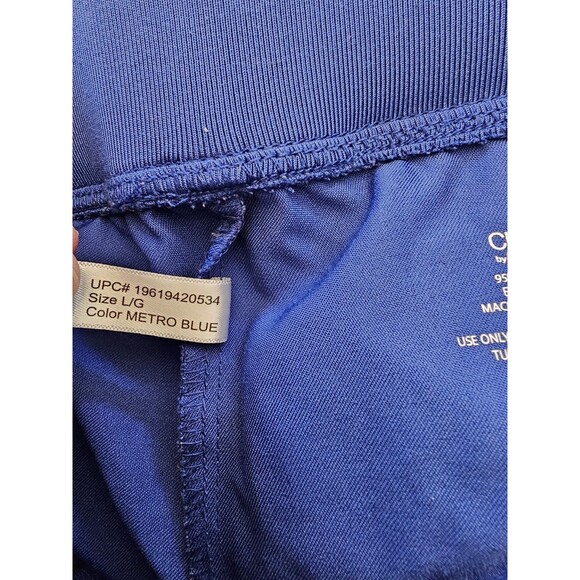 ClimateRight by Cuddl Duds Scrub Set Women’s M Metro Blue Top L Jogger Pant - Picture 10 of 10